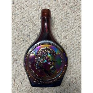 Wheaton Mark Twain The Jumping‎ Frog Iridescent Glass Bottle Collectible